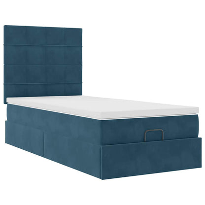 Struttura Letto Pouf con Materassi 100x200 cm Velluto