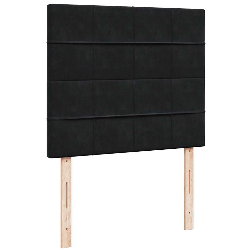 Struttura Letto Pouf con Materassi Nero 120x200 cm Velluto