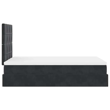 Struttura Letto Pouf con Materassi Nero 120x200 cm Velluto
