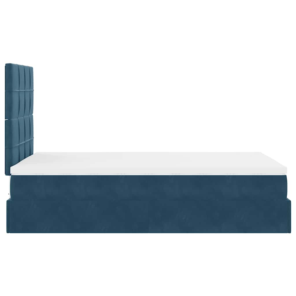 Struttura Letto Pouf con Materassi Blu Scuro 120x200 cm Velluto | homemem39