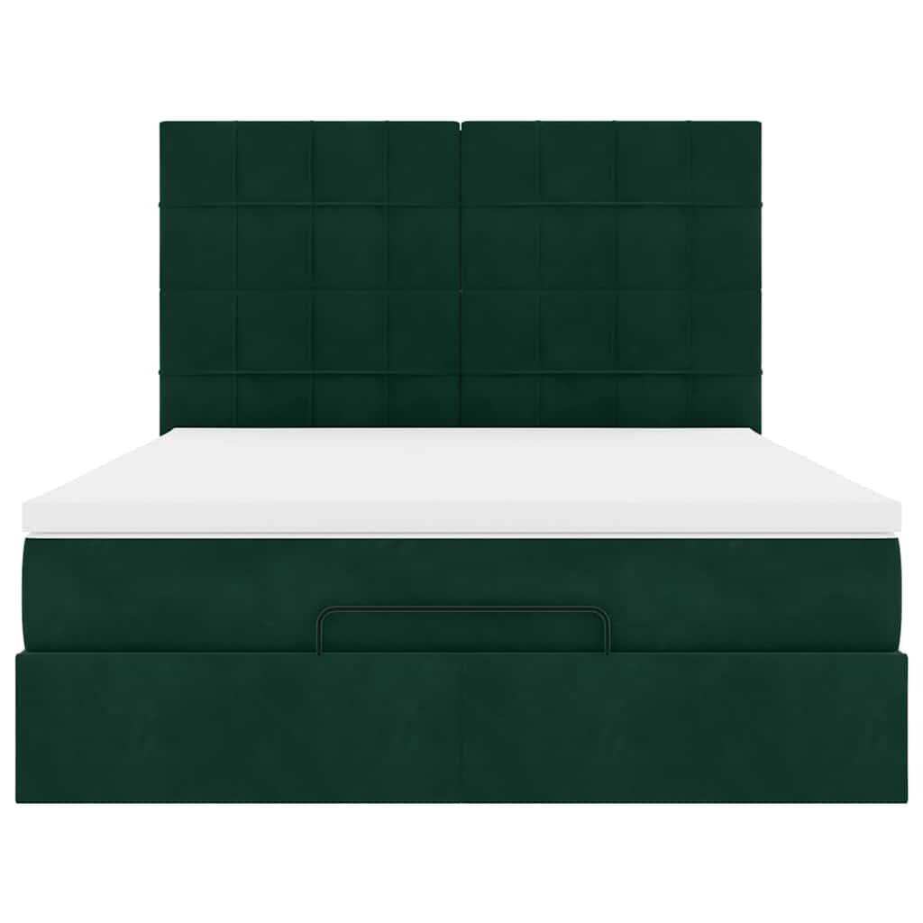 Struttura Letto Pouf con Materassi 140x190 cm in Velluto | homemem39
