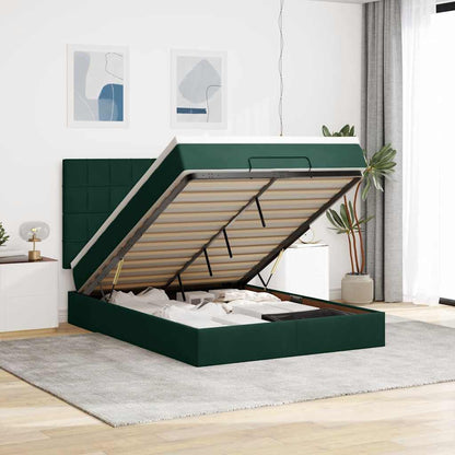 Struttura Letto Pouf con Materassi 140x190 cm in Velluto | homemem39