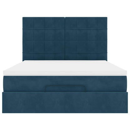 Struttura Letto Pouf con Materassi 140x190 cm in Velluto