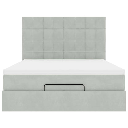 Struttura Letto Pouf con Materassi 140x200 cm in Velluto