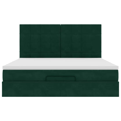 Struttura Letto Pouf con Materassi 160x200 cm Velluto