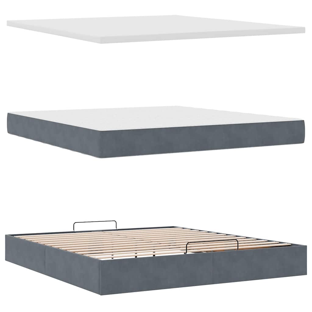 Struttura Letto Pouf con Materassi 180x200 cm Velluto | homemem39