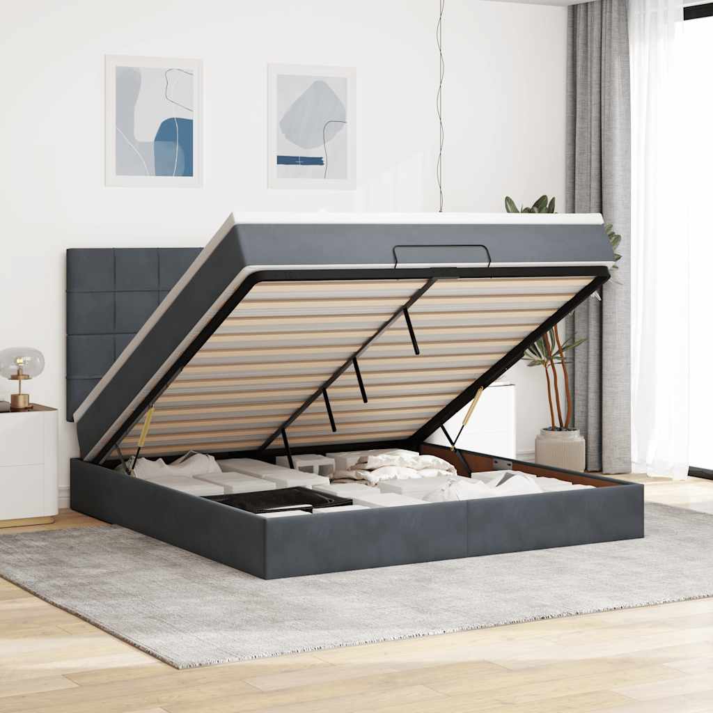Struttura Letto Pouf con Materassi 180x200 cm Velluto | homemem39