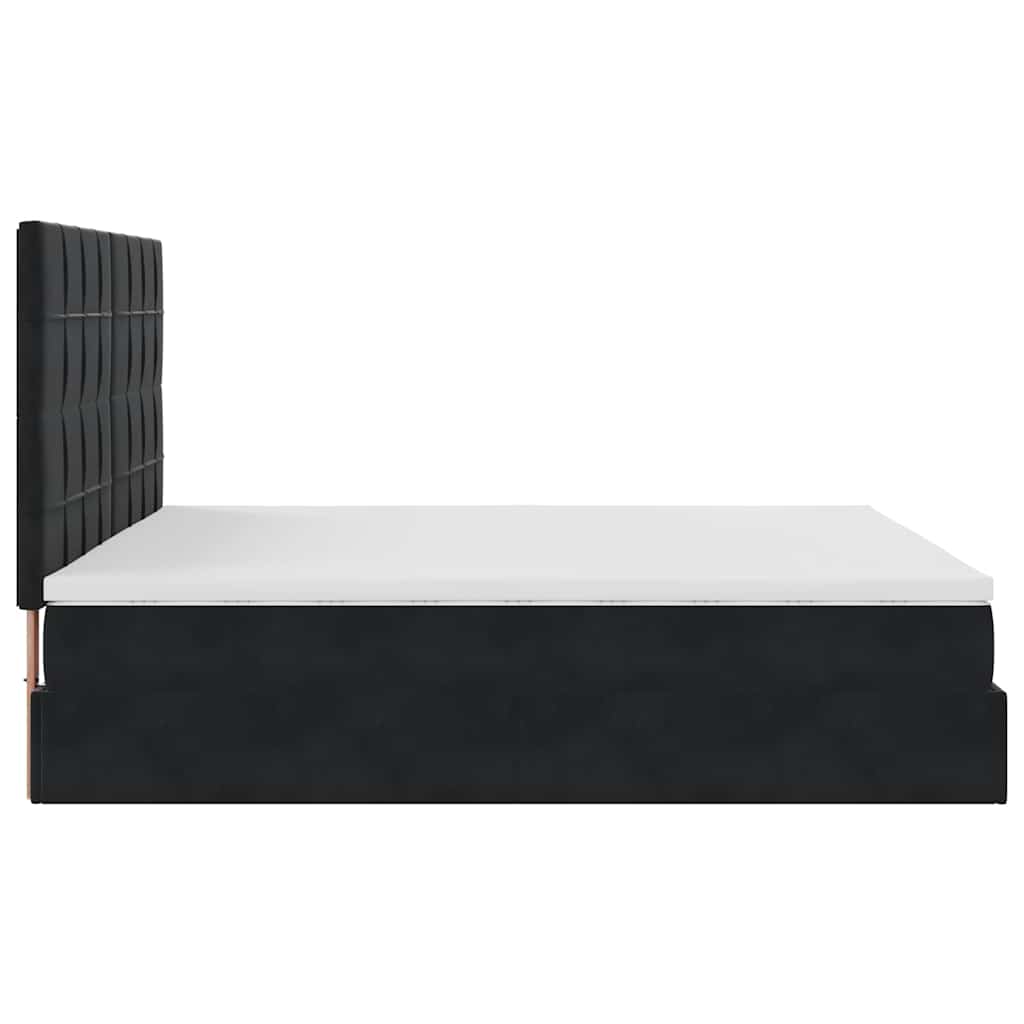Struttura Letto Pouf con Materassi Nero 180x200 cm in Velluto | homemem39