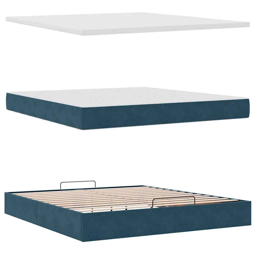 Struttura Letto Pouf con Materassi 180x200 cm Velluto | homemem39