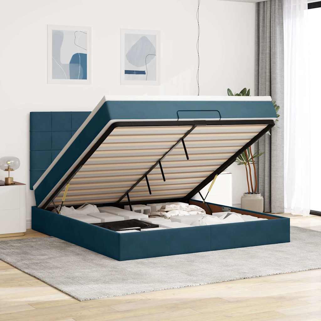 Struttura Letto Pouf con Materassi 180x200 cm Velluto | homemem39