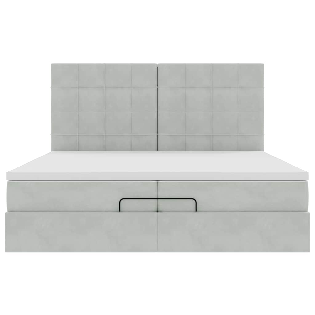 Struttura Letto Pouf con Materassi 200x200 cm Velluto | homemem39