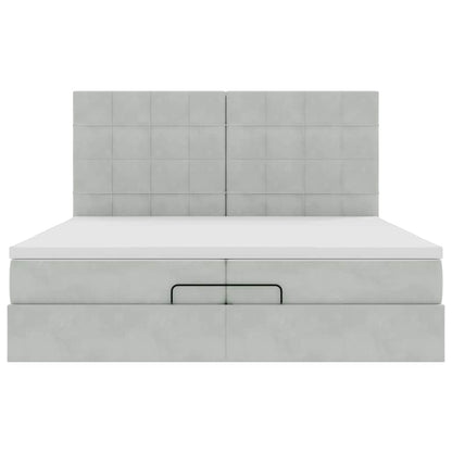 Struttura Letto Pouf con Materassi 200x200 cm Velluto | homemem39