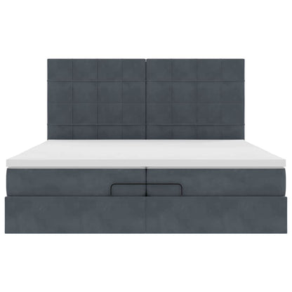 Struttura Letto Pouf con Materassi 200x200 cm Velluto