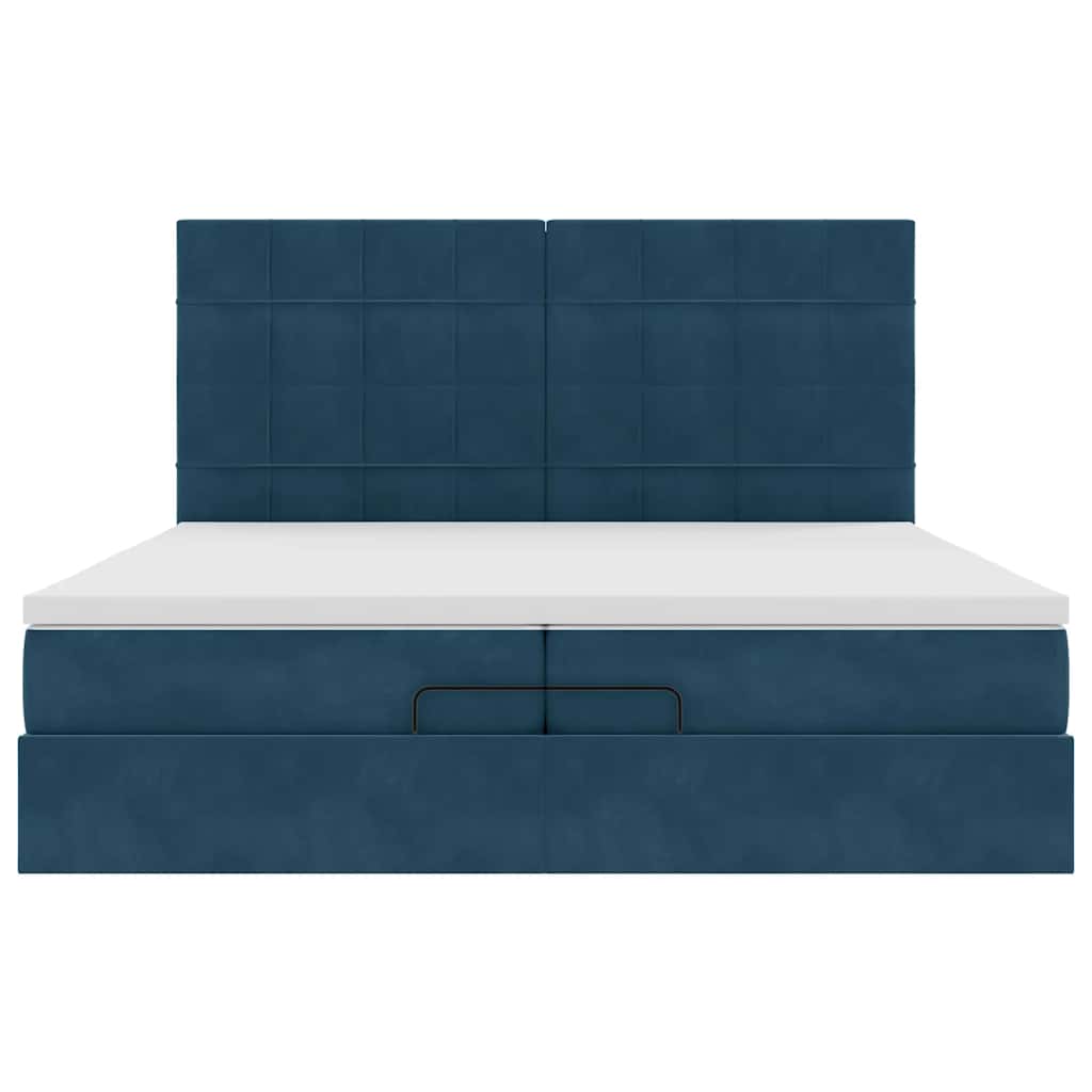 Struttura Letto Pouf con Materassi 200x200 cm Velluto