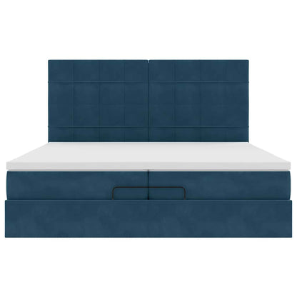 Struttura Letto Pouf con Materassi 200x200 cm Velluto