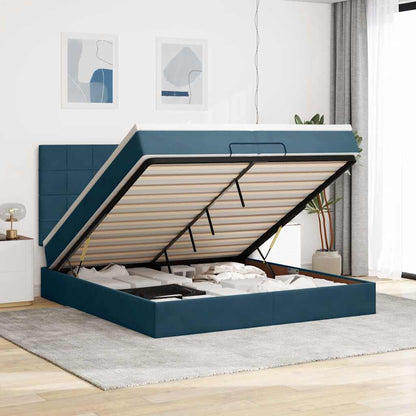 Struttura Letto Pouf con Materassi 200x200 cm Velluto | homemem39