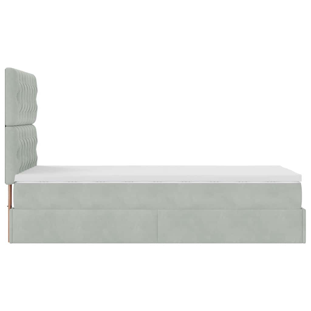 Struttura Letto Pouf con Materassi 80x200 cm in Velluto