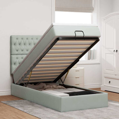 Struttura Letto Pouf con Materassi 80x200 cm in Velluto
