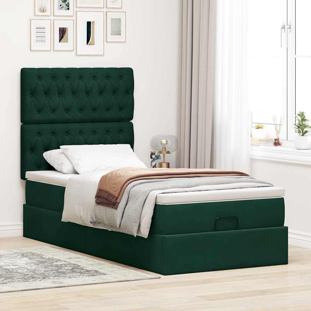 Struttura Letto Pouf con Materassi 80x200 cm Velluto