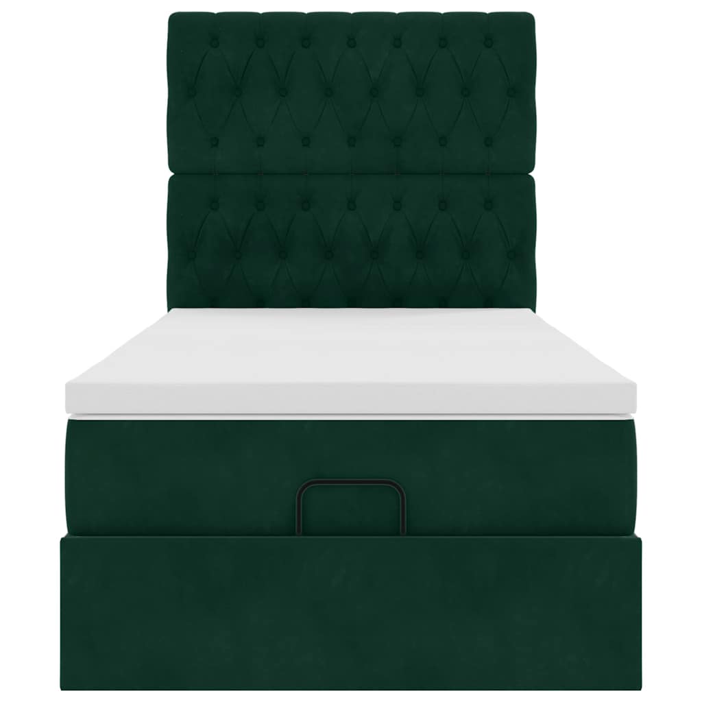 Struttura Letto Pouf con Materassi 80x200 cm Velluto