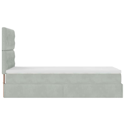 Struttura Letto Pouf con Materassi 90x190 cm in Velluto