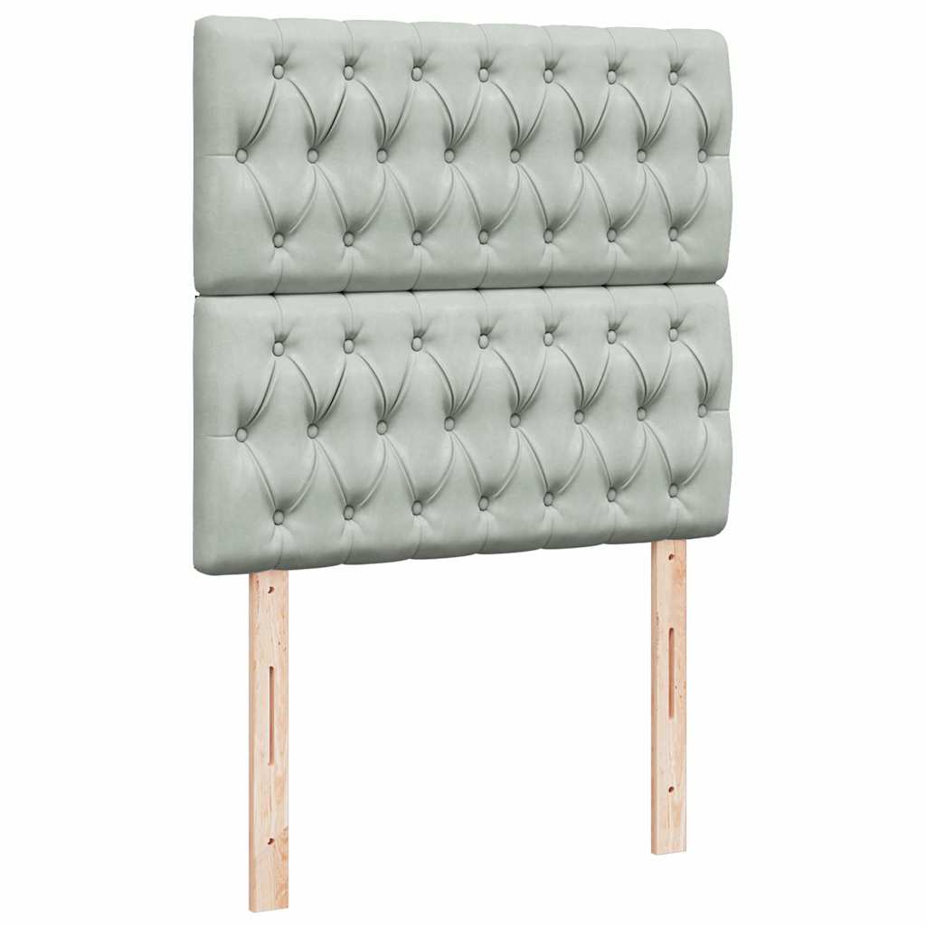 Struttura Letto Pouf con Materassi 90x190 cm in Velluto