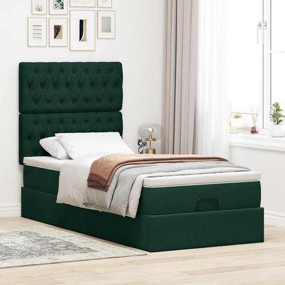 Struttura Letto Pouf con Materassi 90x190 cm in Velluto