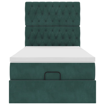 Struttura Letto Pouf con Materassi 90x190 cm in Velluto