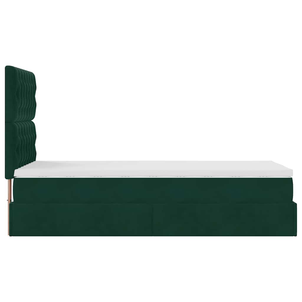 Struttura Letto Pouf con Materassi 90x190 cm in Velluto