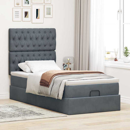 Struttura Letto Pouf con Materassi 90x200 cm in Velluto
