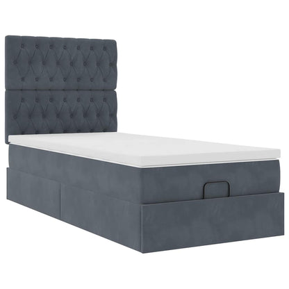Struttura Letto Pouf con Materassi 90x200 cm in Velluto | homemem39