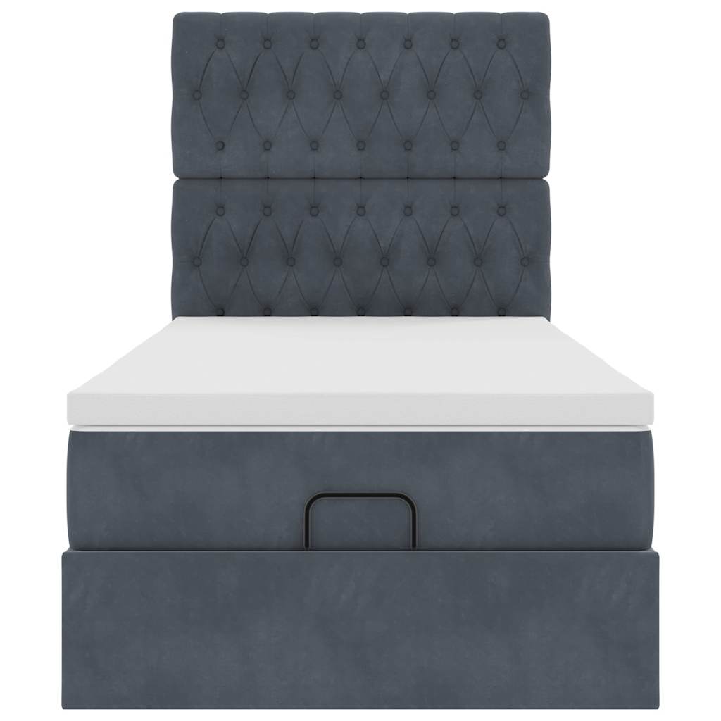 Struttura Letto Pouf con Materassi 90x200 cm in Velluto