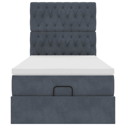Struttura Letto Pouf con Materassi 90x200 cm in Velluto