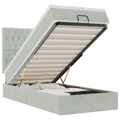 Struttura Letto Pouf con Materassi 100x200 cm Velluto - homemem39