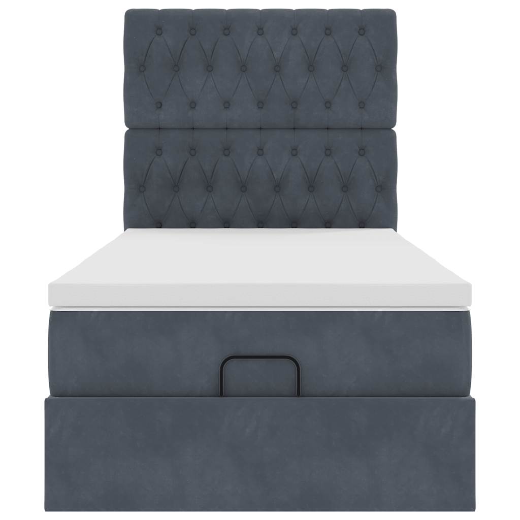 Struttura Letto Pouf con Materassi 100x200 cm Velluto