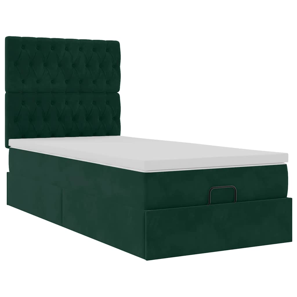 Struttura Letto Pouf con Materassi 100x200 cm Velluto