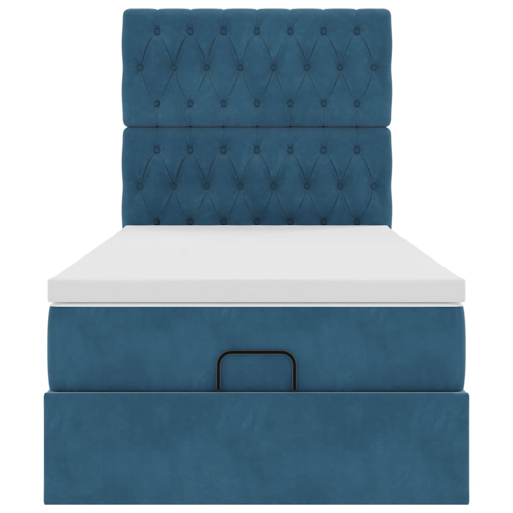 Struttura Letto Pouf con Materassi 100x200 cm Velluto