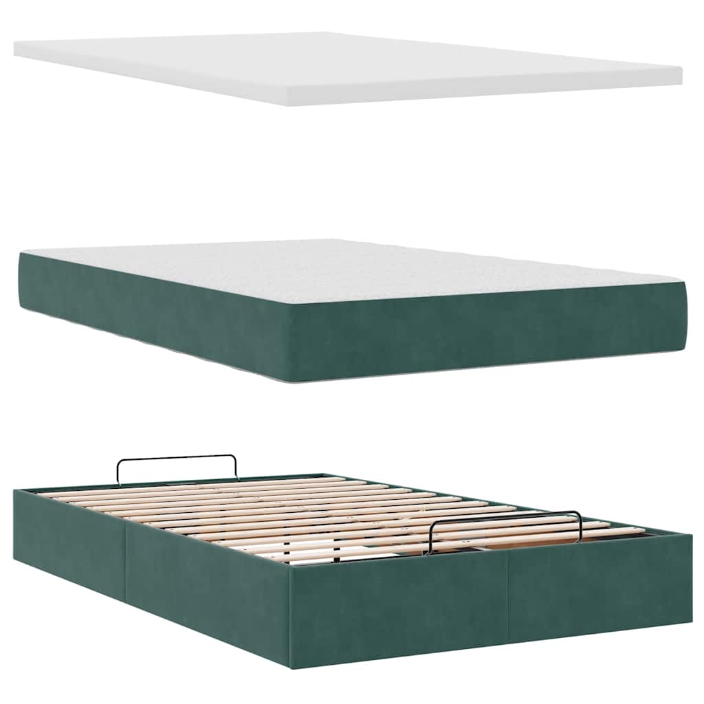 Struttura Letto Pouf con Materassi 120x190 cm Velluto | homemem39