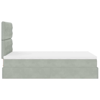 Struttura Letto Pouf con Materassi 120x200 cm Velluto - homemem39
