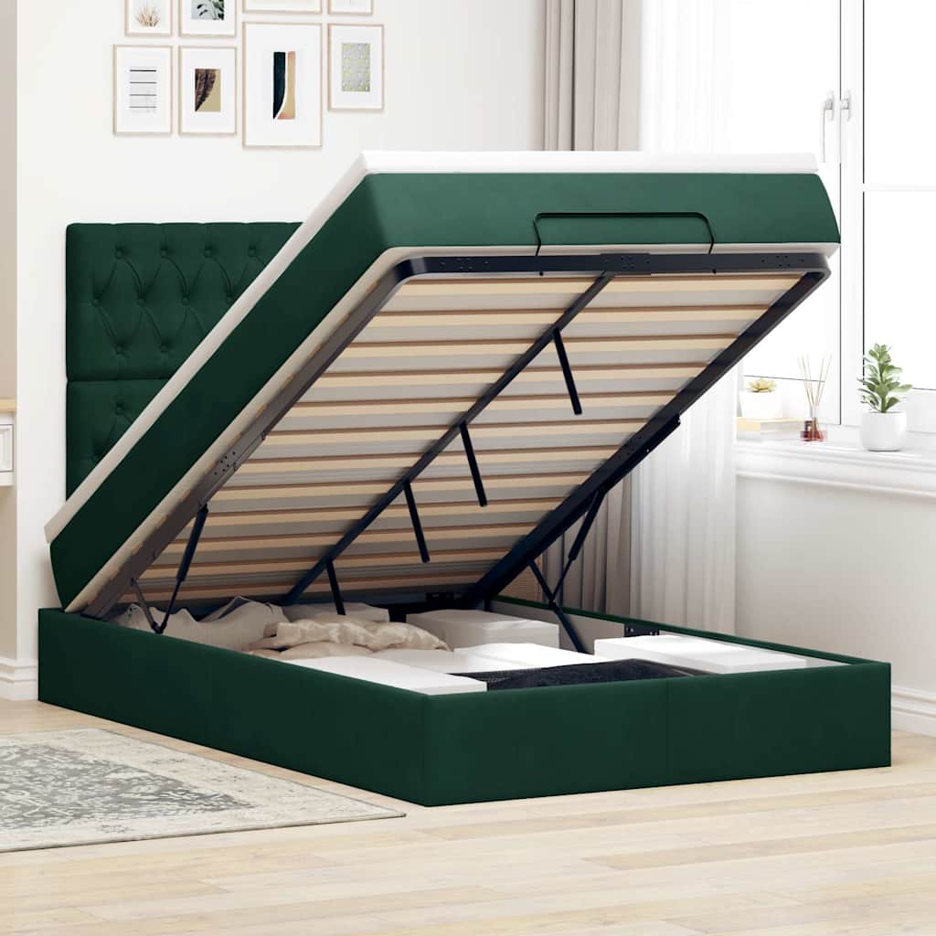 Struttura Letto Pouf con Materassi 120x200 cm Velluto | homemem39