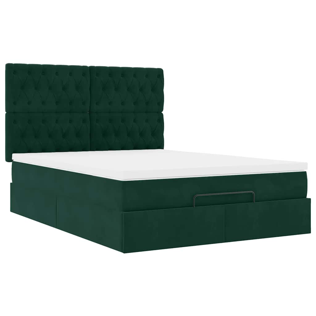 Struttura Letto Pouf con Materassi 140x190 cm in Velluto | homemem39