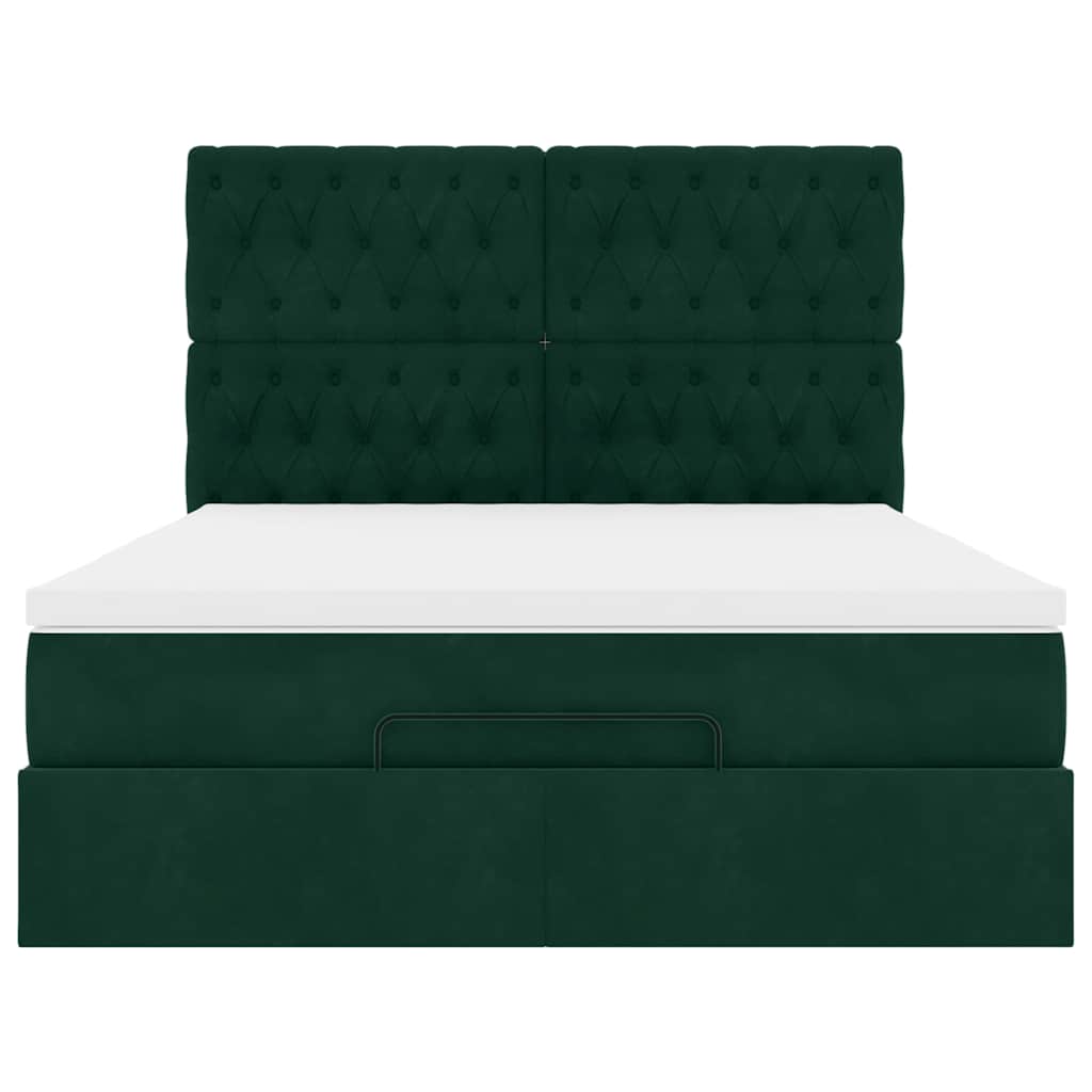 Struttura Letto Pouf con Materassi 140x190 cm in Velluto