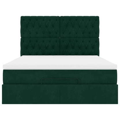 Struttura Letto Pouf con Materassi 140x190 cm in Velluto
