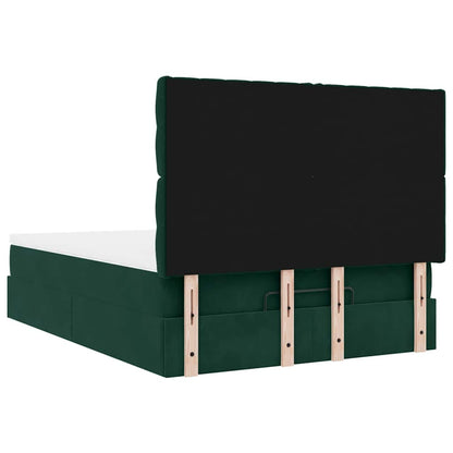 Struttura Letto Pouf con Materassi 140x190 cm in Velluto