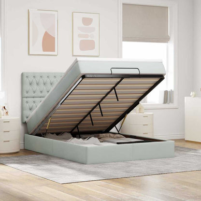 Struttura Letto Pouf con Materassi 140x200 cm in Velluto