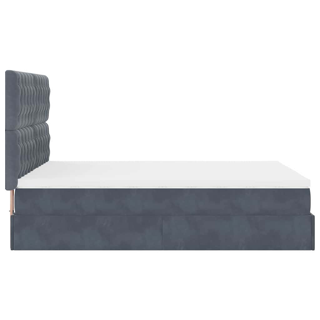 Struttura Letto Pouf con Materassi 140x200 cm in Velluto