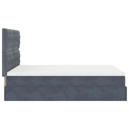 Struttura Letto Pouf con Materassi 140x200 cm in Velluto