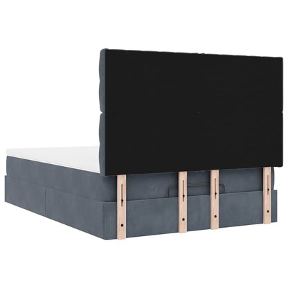 Struttura Letto Pouf con Materassi 140x200 cm in Velluto