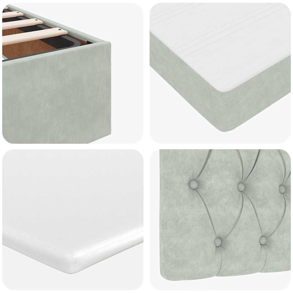 Struttura Letto Pouf con Materassi 160x200 cm in Velluto
