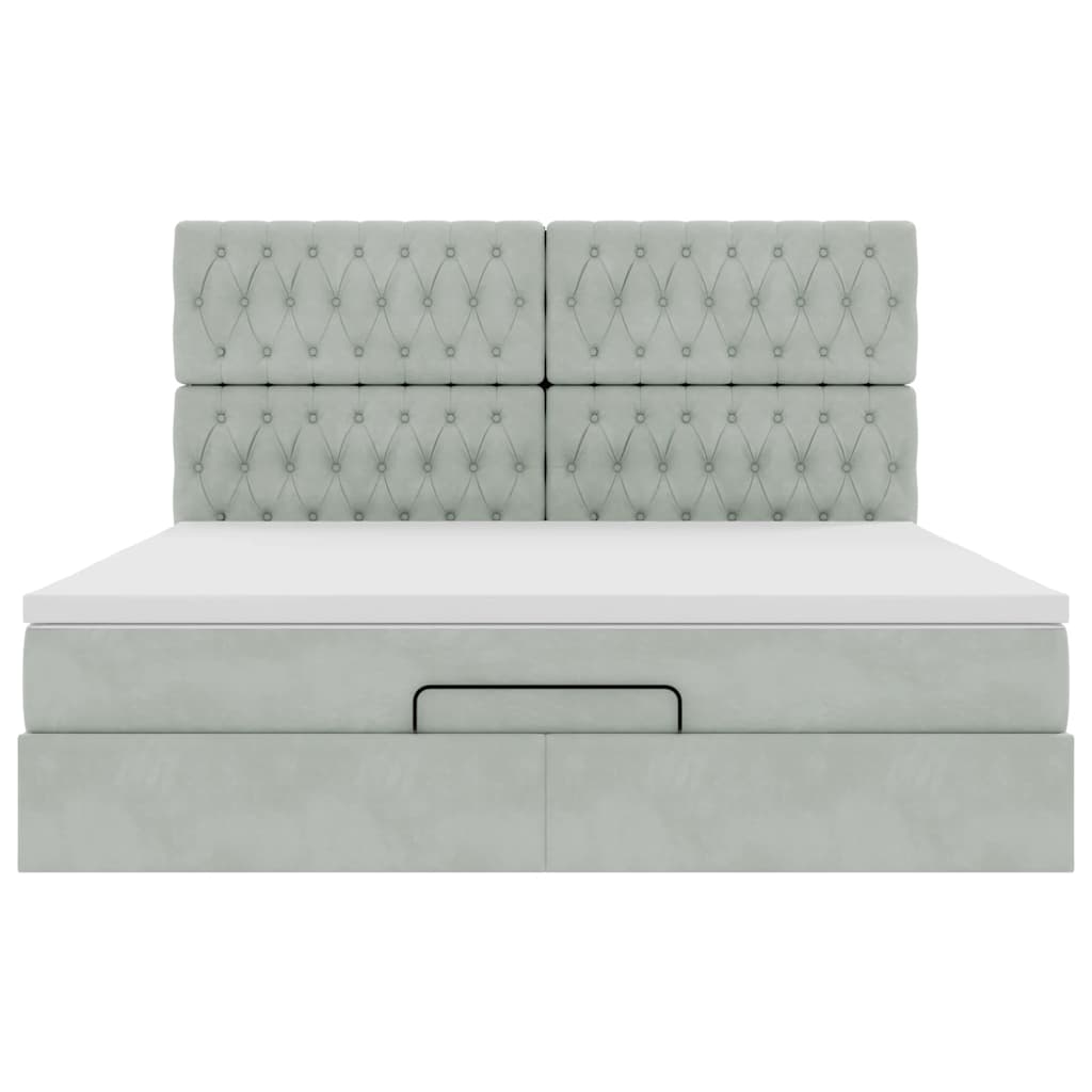 Struttura Letto Pouf con Materassi 160x200 cm in Velluto